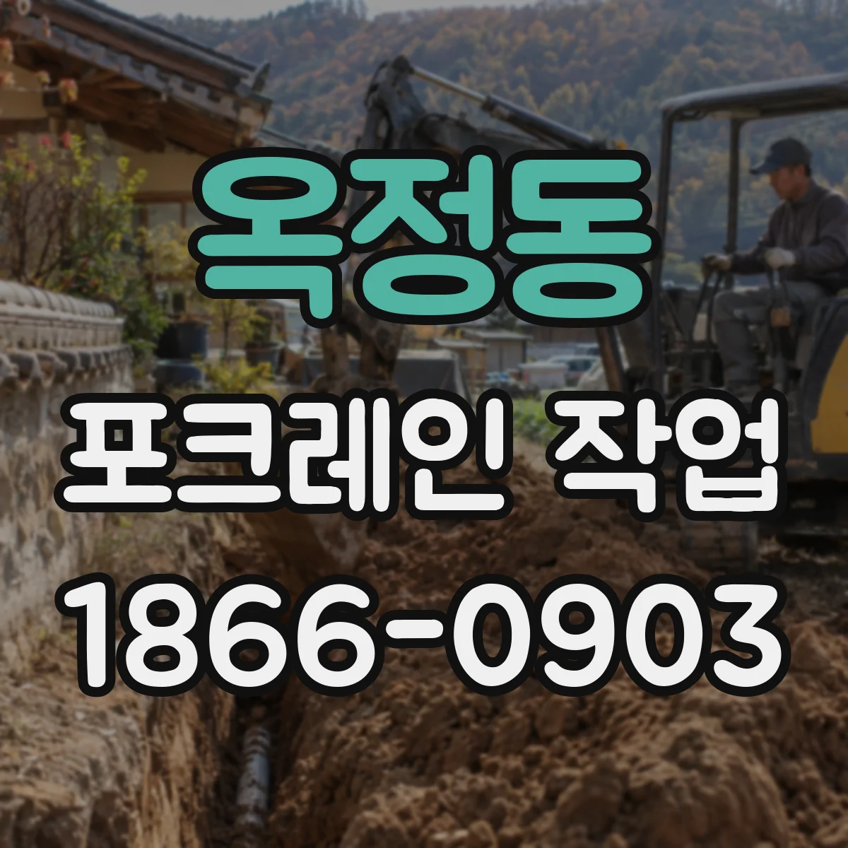 옥정동 포크레인 작업