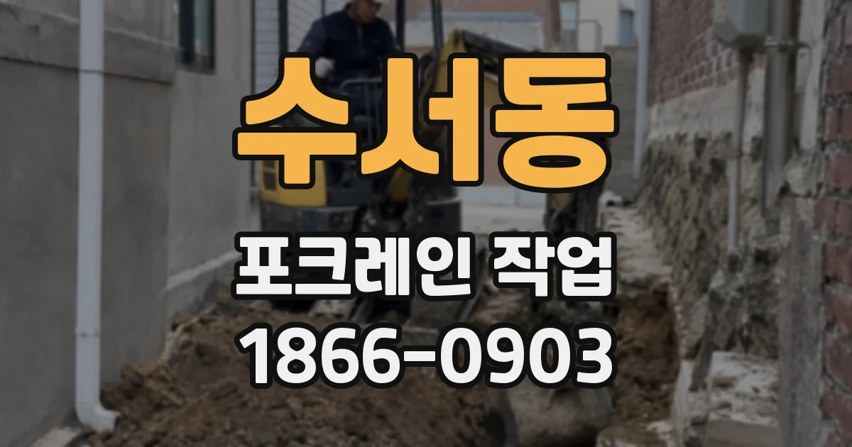 수서동 포크레인 작업