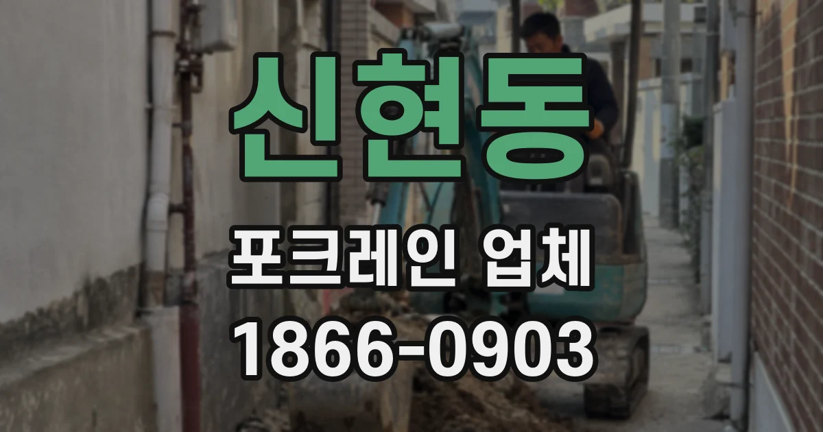 신현동 포크레인 업체