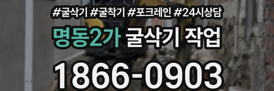 명동2가 굴삭기 작업