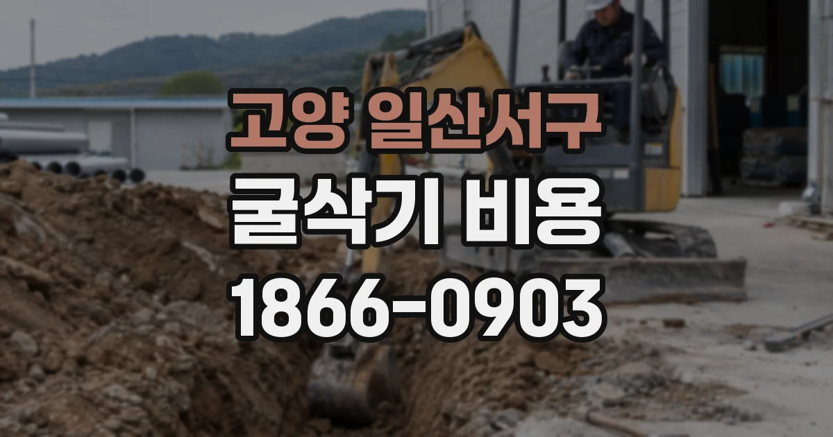 고양 일산서구 굴삭기 비용