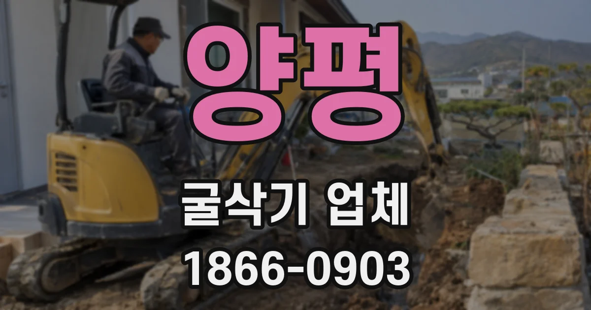 양평 굴삭기 업체