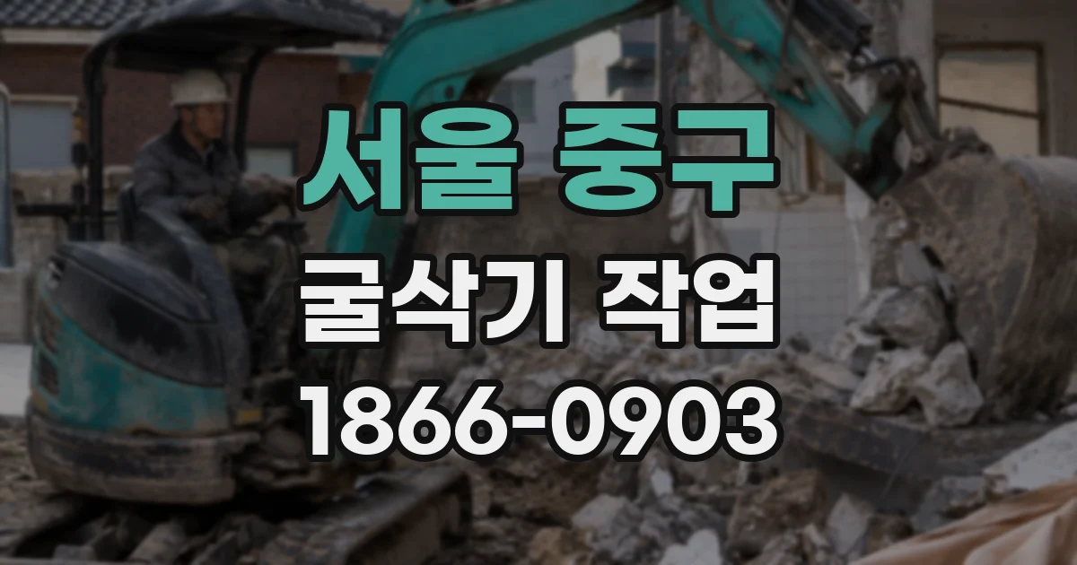 서울 중구 굴삭기 작업