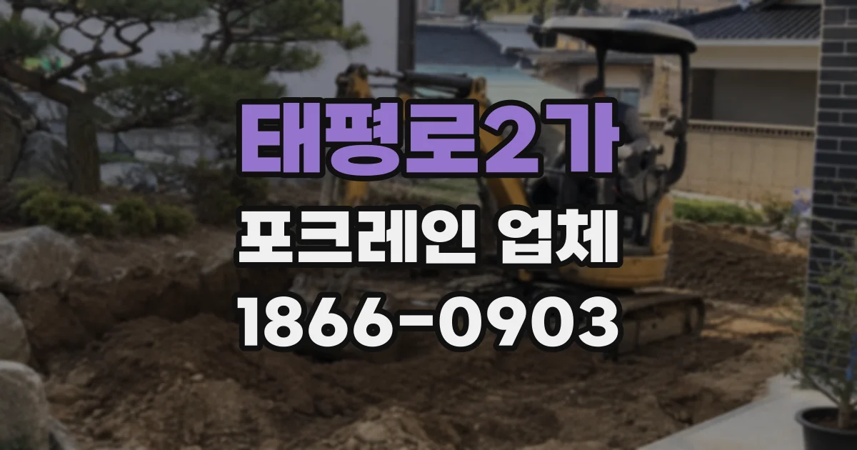 태평로2가 포크레인 업체