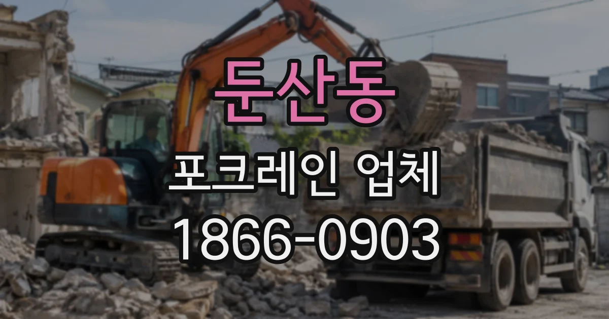 둔산동 포크레인업체