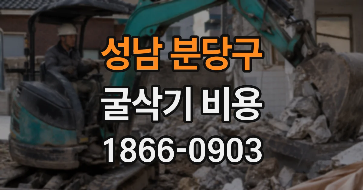 성남 분당구 굴삭기 비용