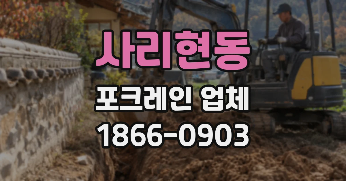 사리현동 포크레인 업체