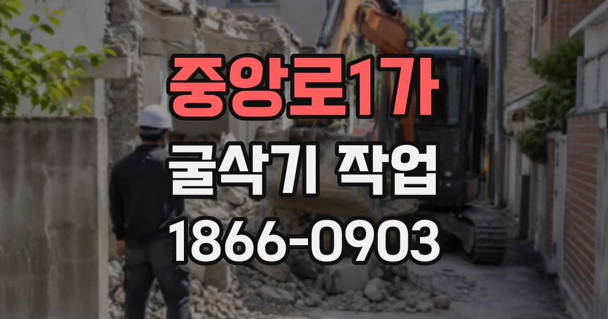 중앙로1가 굴삭기작업