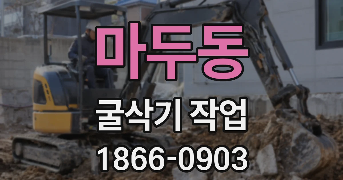 마두동 굴삭기 작업