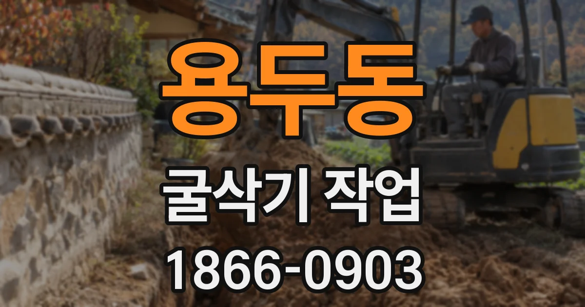 용두동 굴삭기 작업