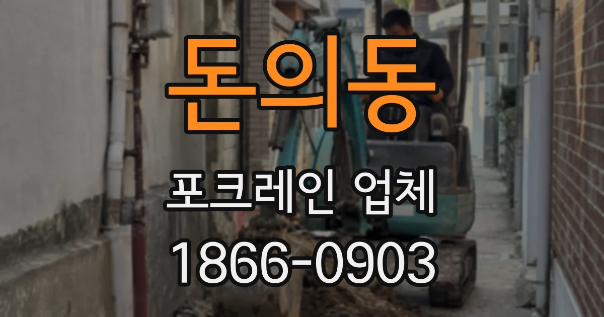 돈의동 포크레인 업체