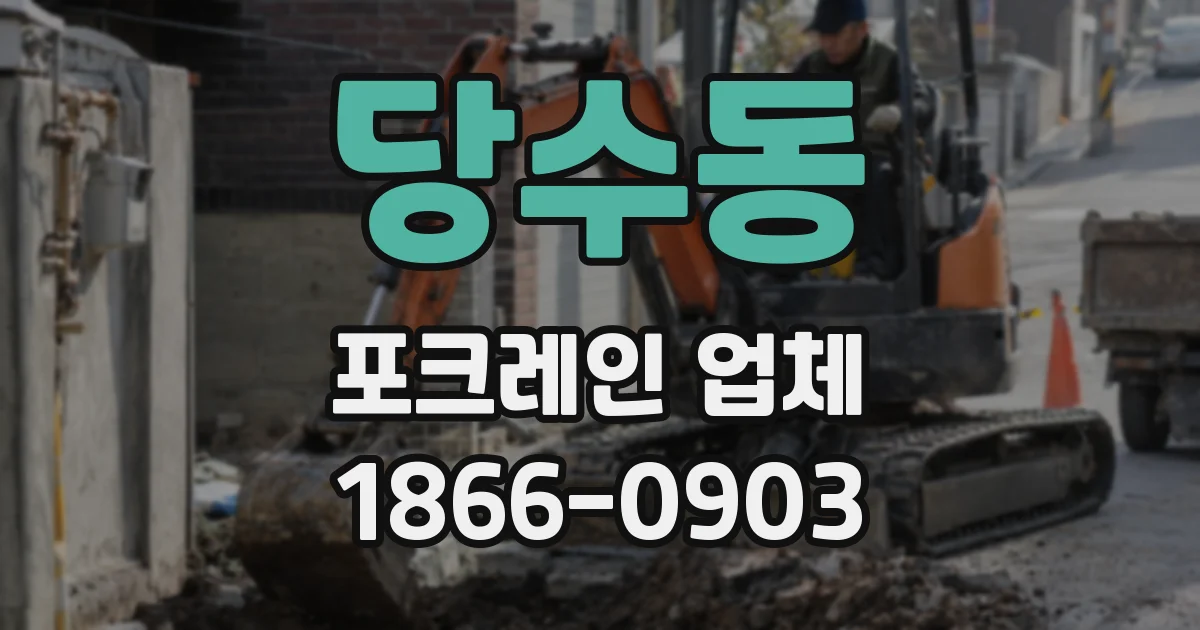 당수동 포크레인 업체