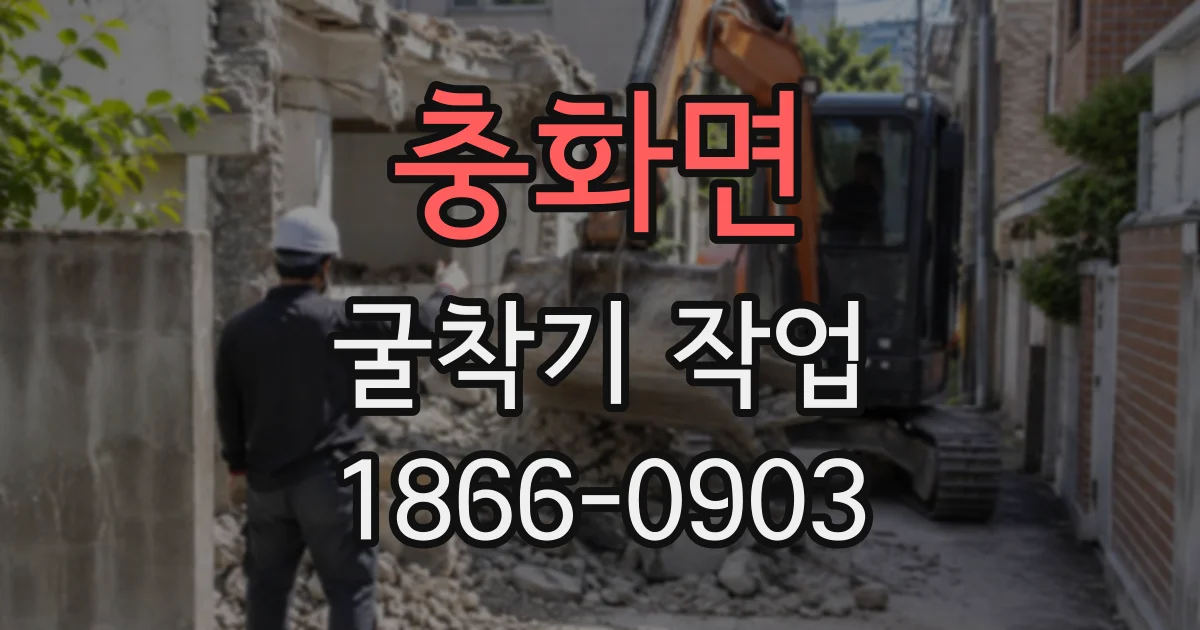 충화면 굴착기작업