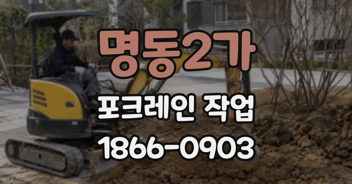 명동2가 포크레인 작업