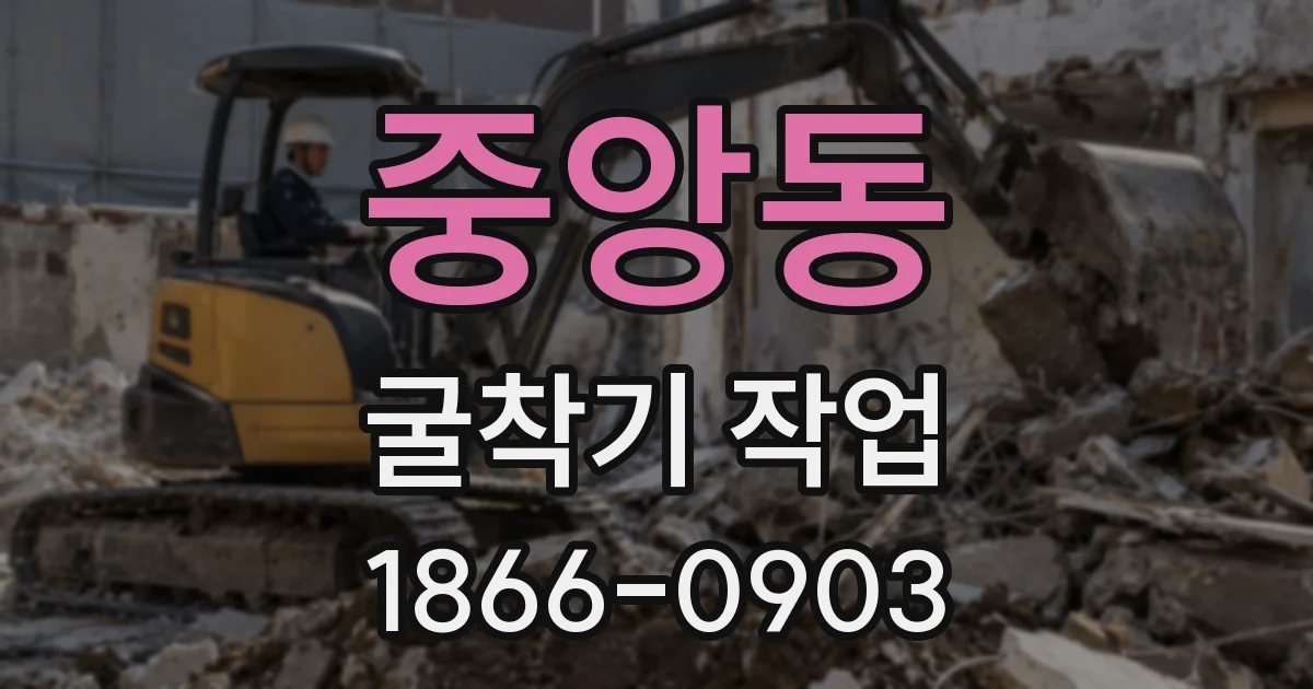 중앙동 굴착기 작업
