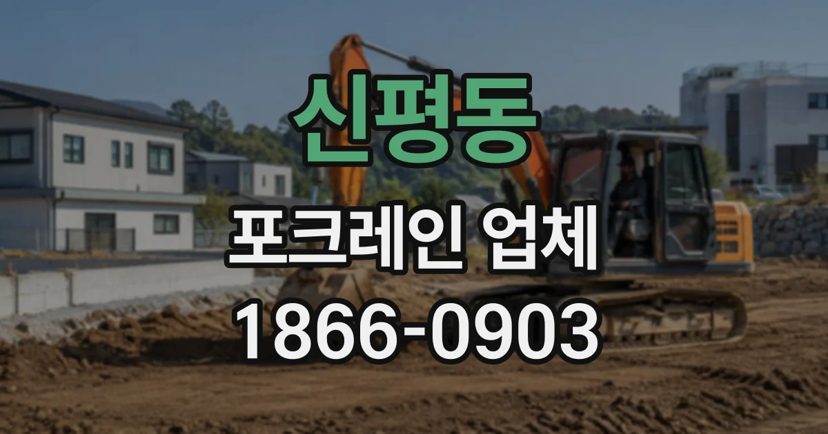 신평동 포크레인업체