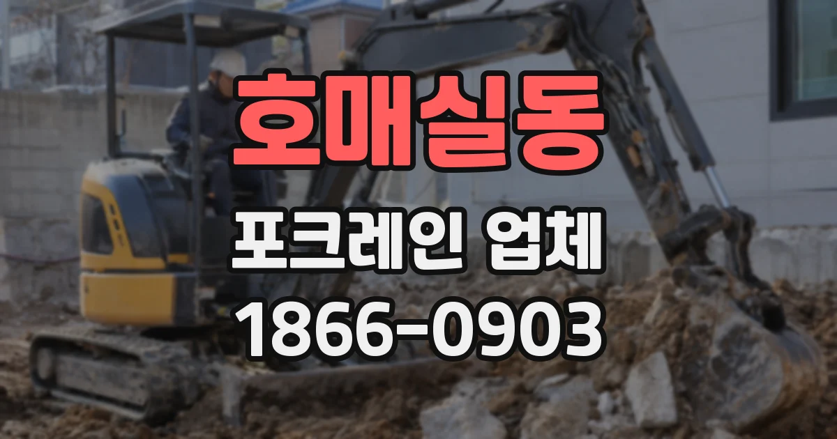 호매실동 포크레인 업체