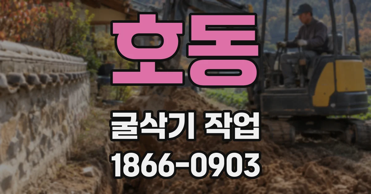 호동 굴삭기 작업