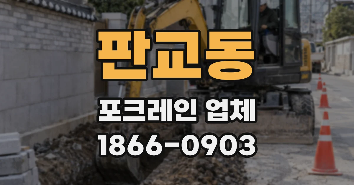 판교동 포크레인 업체