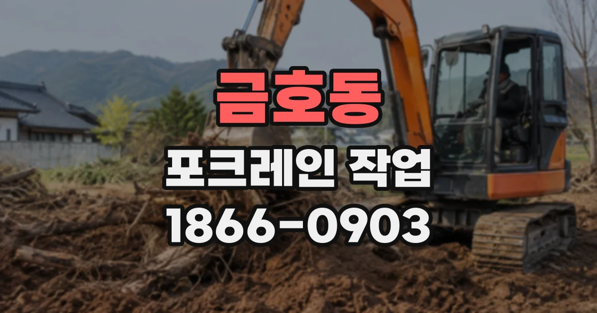 금호동 포크레인작업