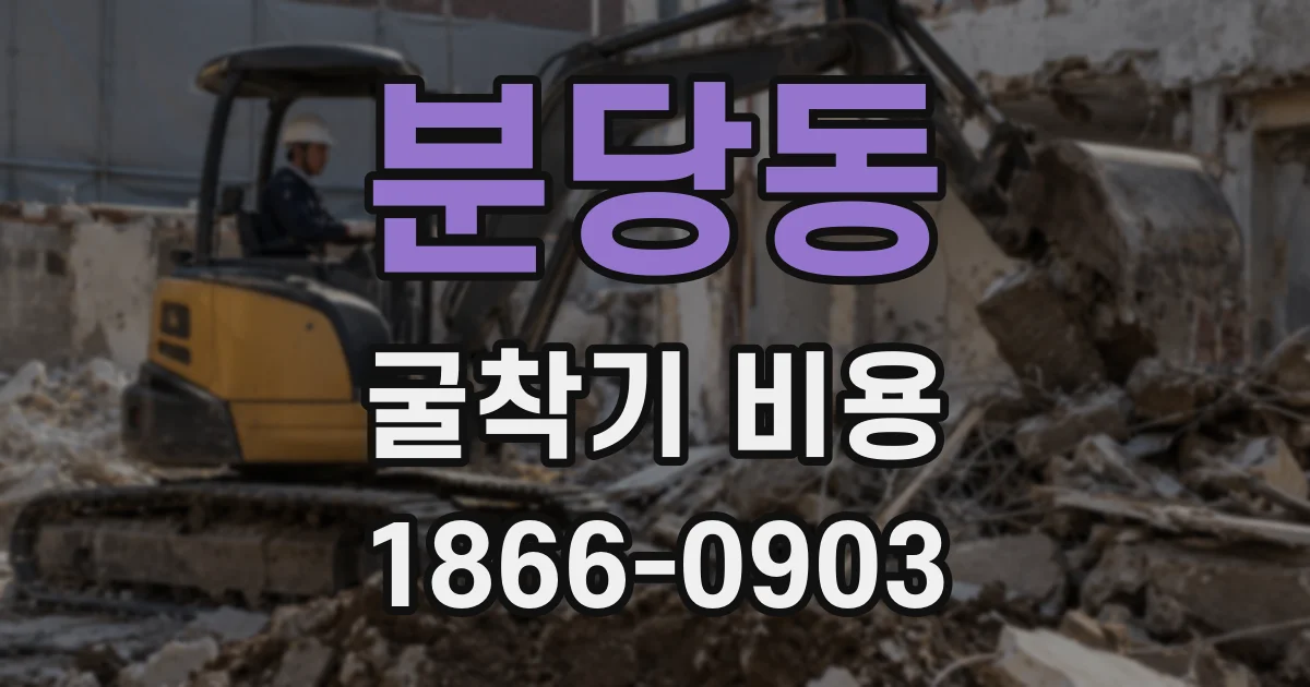 분당동 굴착기 비용