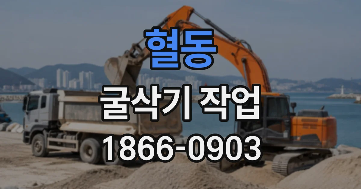 혈동 굴삭기작업