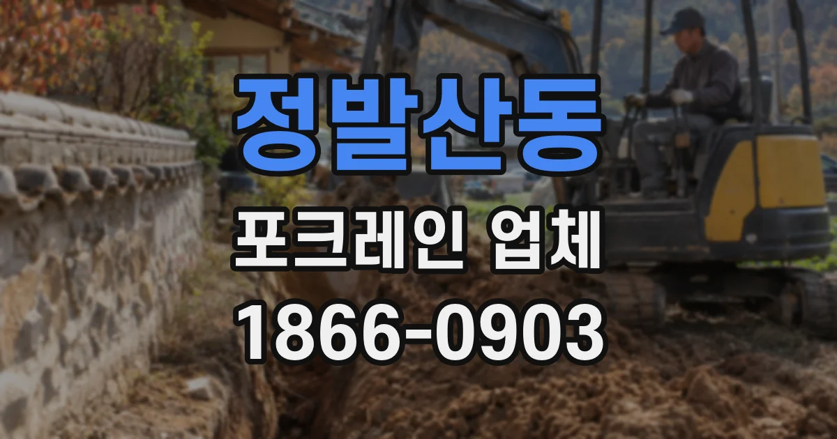 정발산동 포크레인 업체