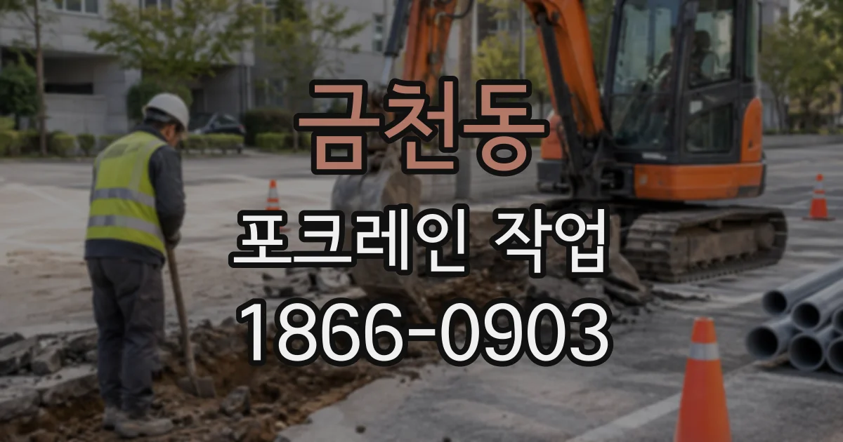 금천동 포크레인작업