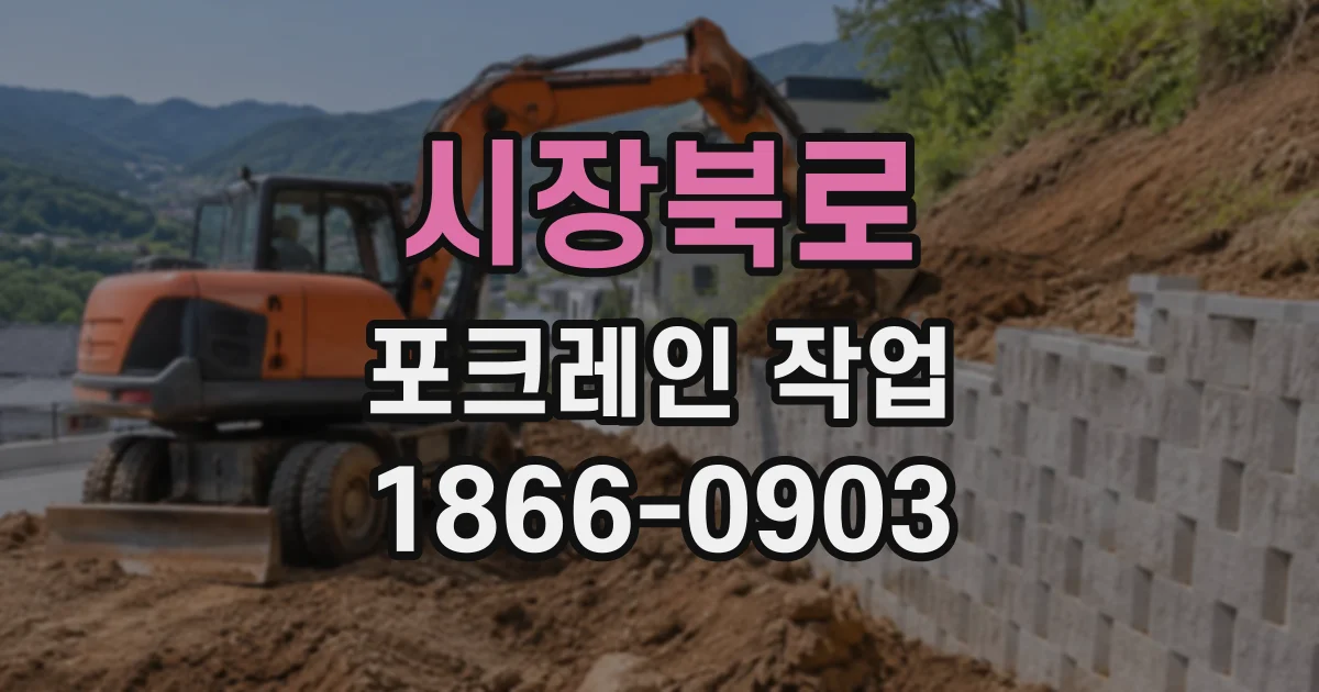 시장북로 포크레인작업