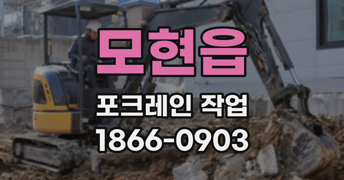 모현읍 포크레인 작업