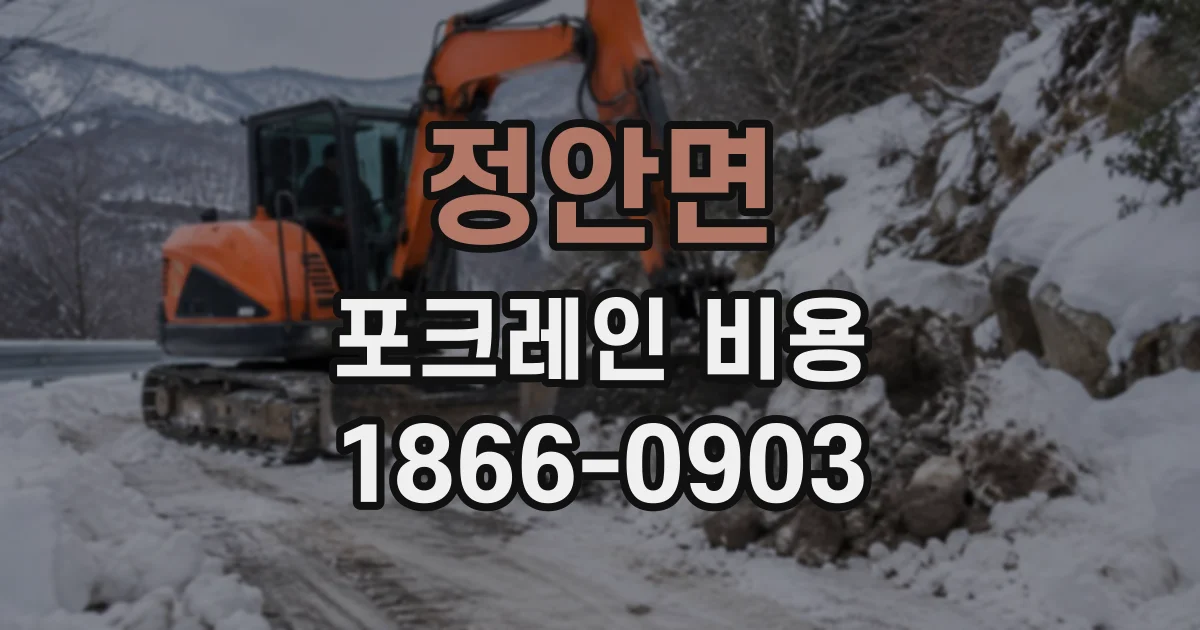 정안면 포크레인비용