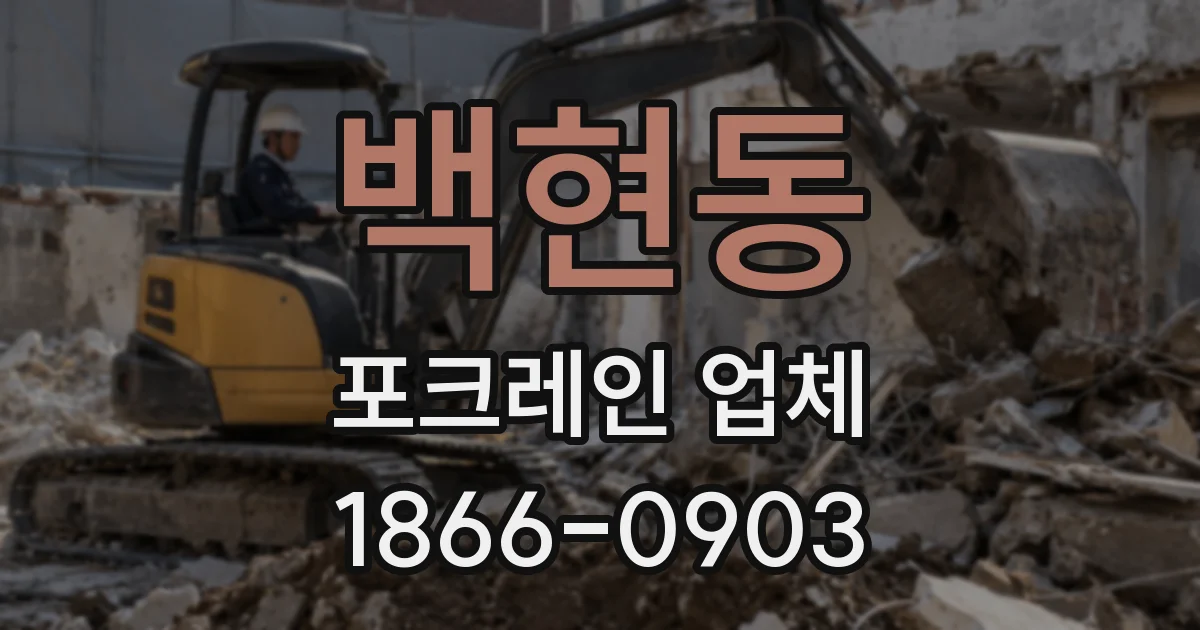 백현동 포크레인 업체