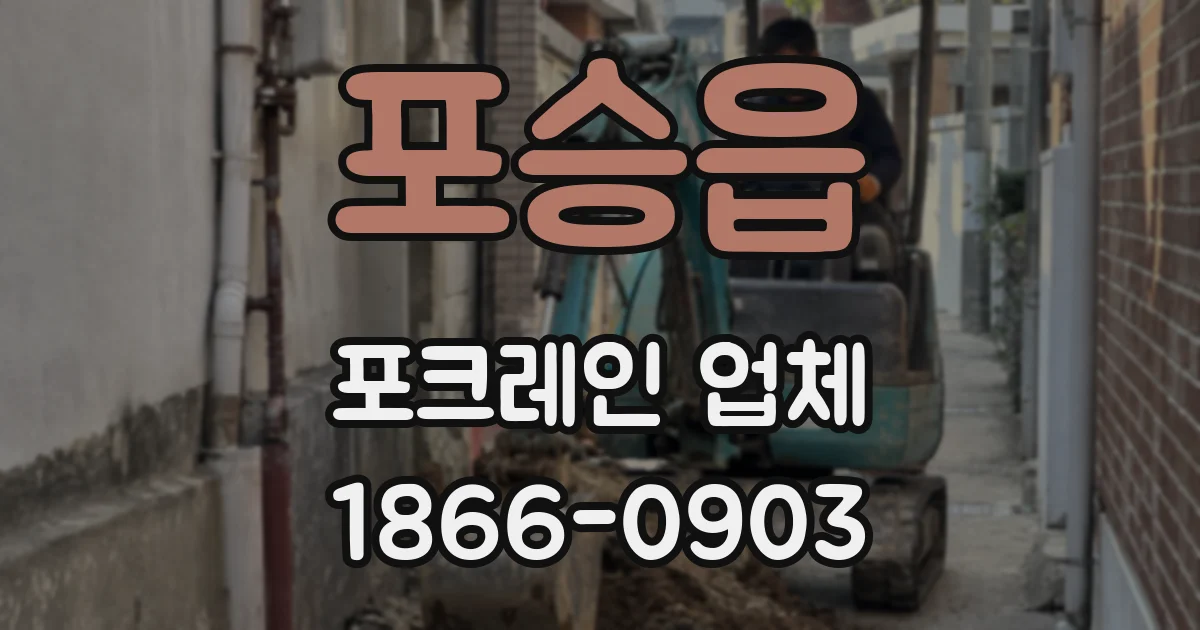 포승읍 포크레인 업체
