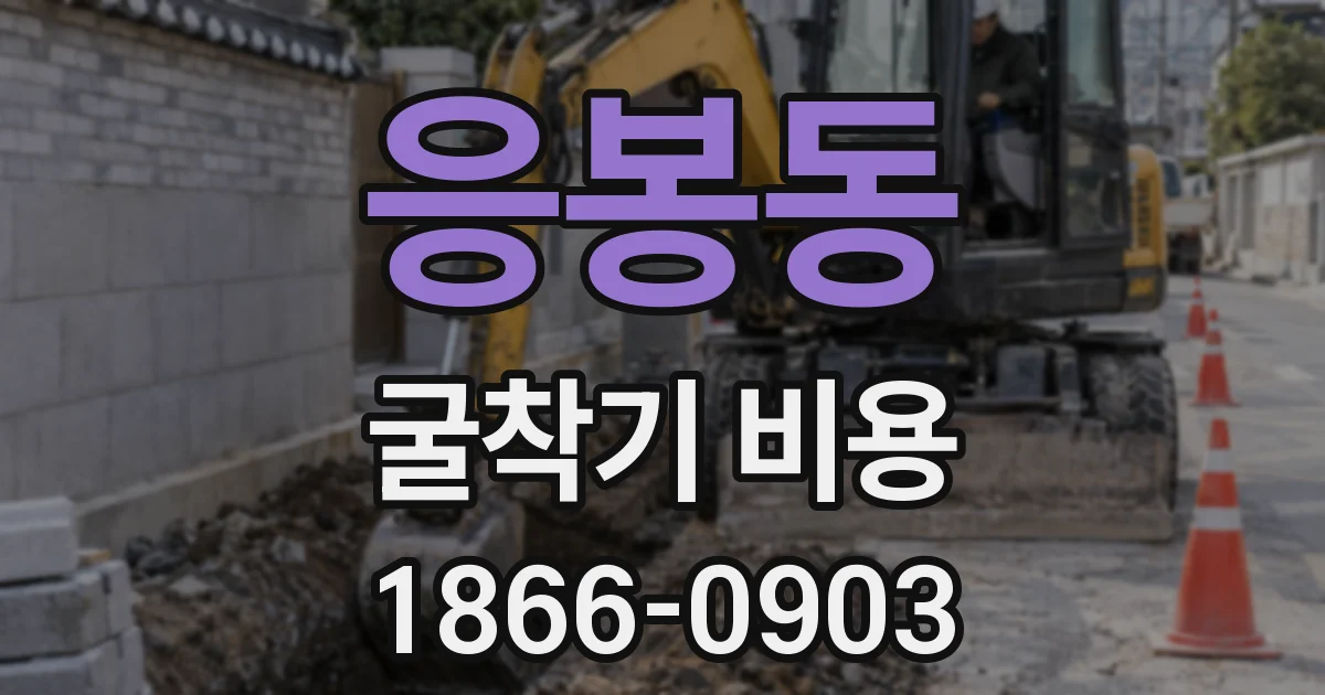 응봉동 굴착기 비용