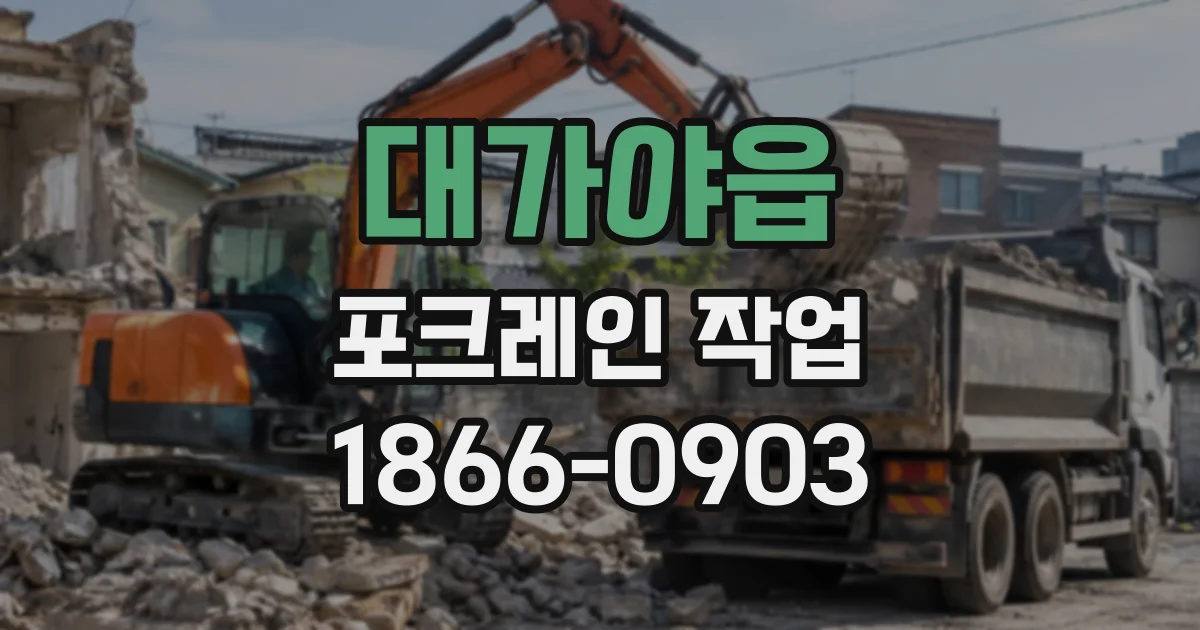 대가야읍 포크레인작업