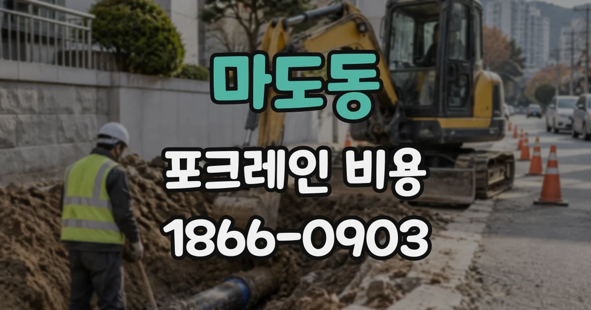 마도동 포크레인비용