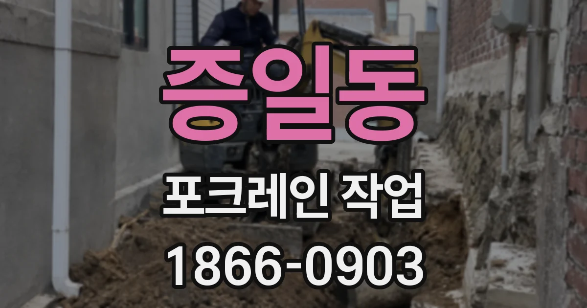 증일동 포크레인 작업
