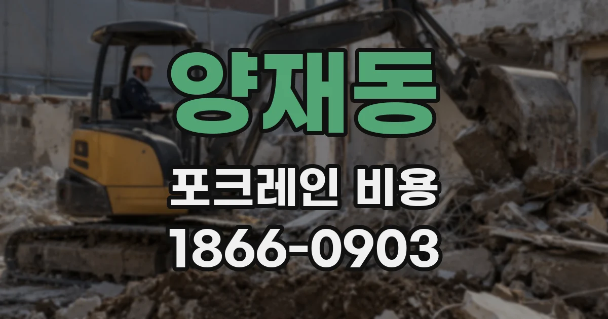 양재동 포크레인 비용