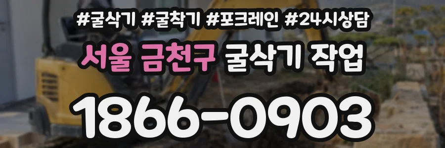 서울 금천구 굴삭기 작업