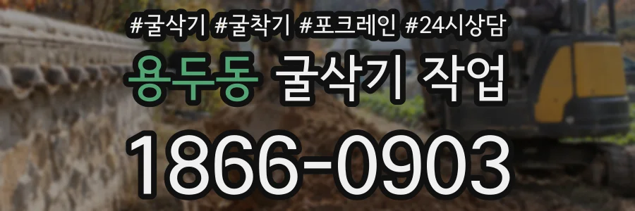 용두동 굴삭기 작업
