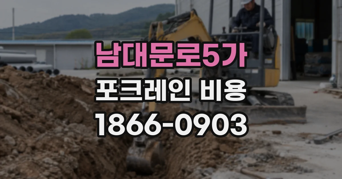 남대문로5가 포크레인 비용