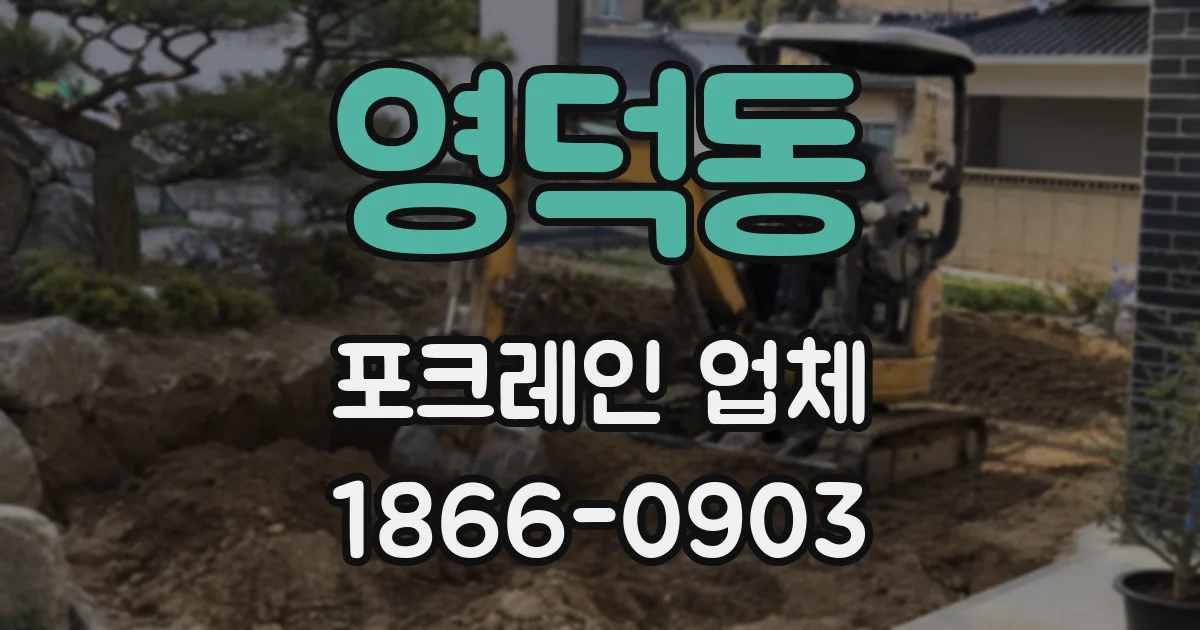 영덕동 포크레인 업체