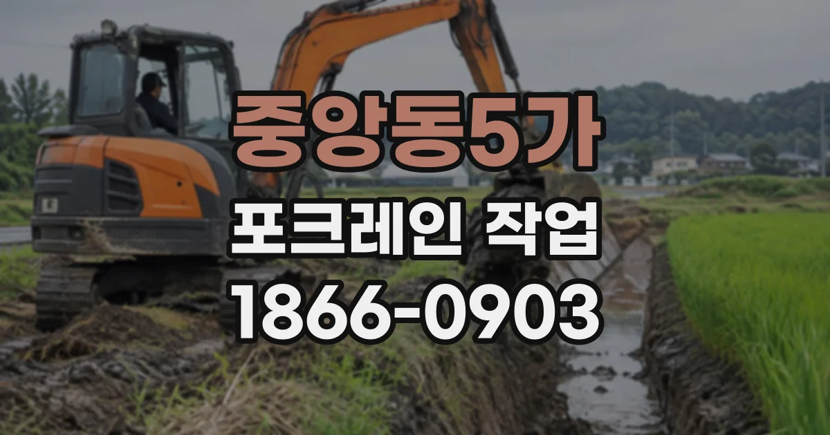 중앙동5가 포크레인작업