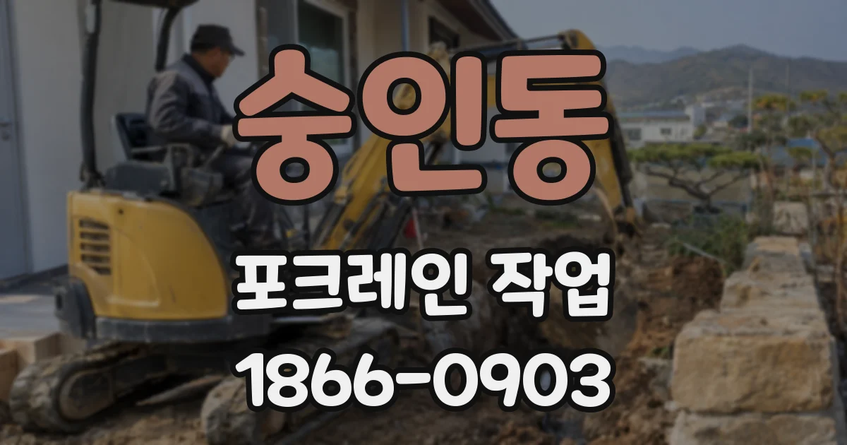 숭인동 포크레인 작업