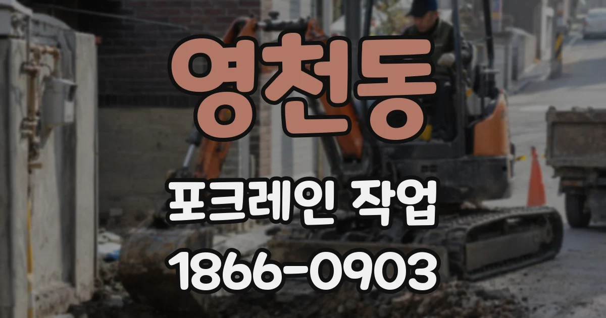 영천동 포크레인 작업
