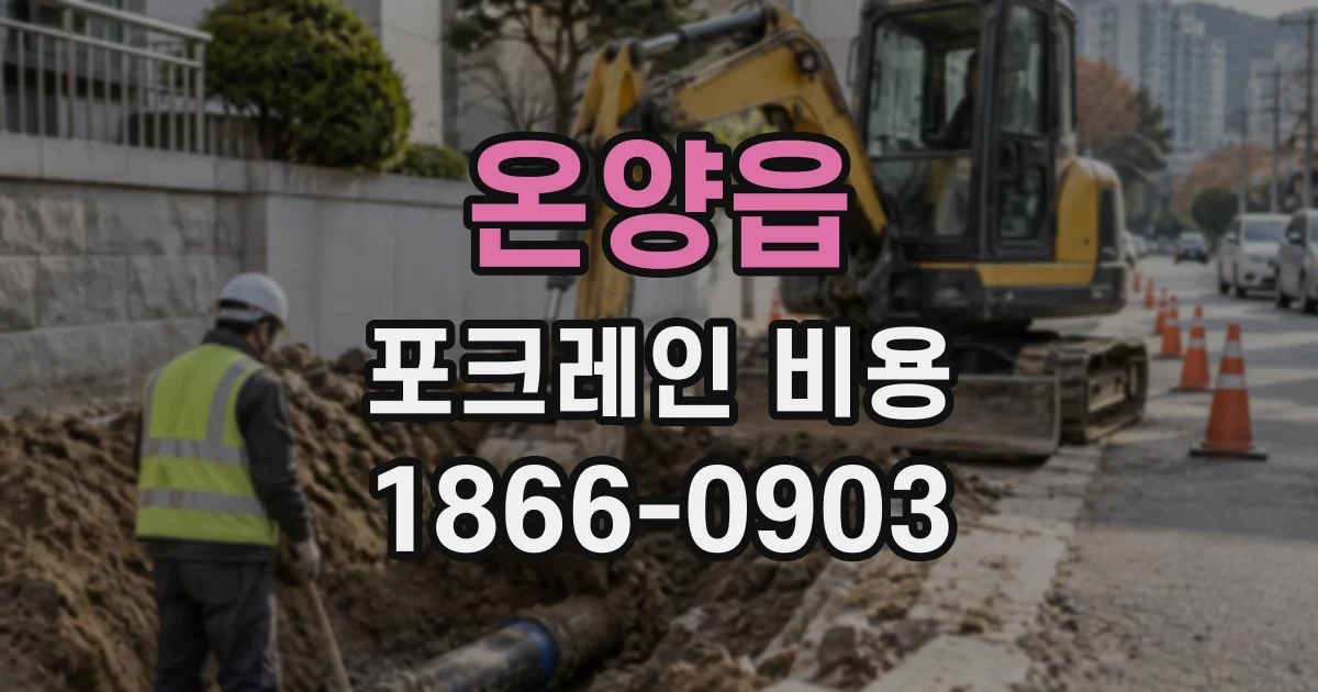 온양읍 포크레인비용