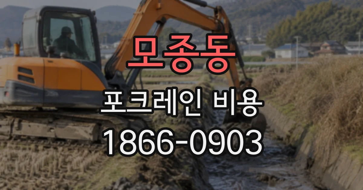 모종동 포크레인비용