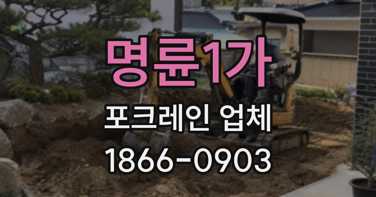 명륜1가 포크레인 업체