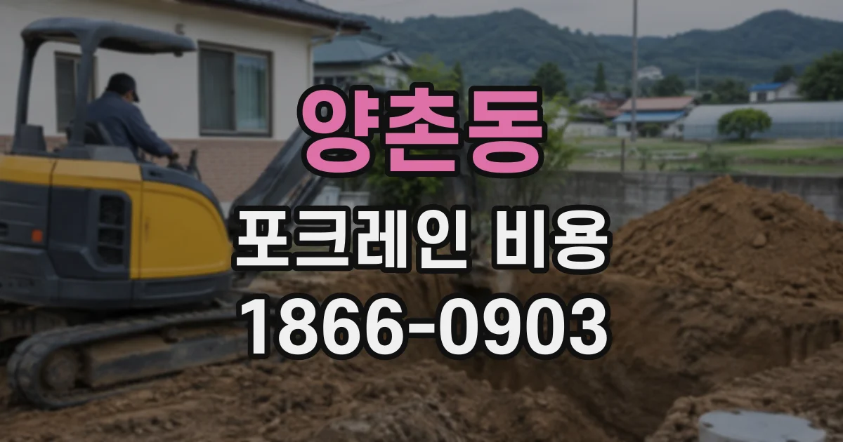 양촌동 포크레인비용
