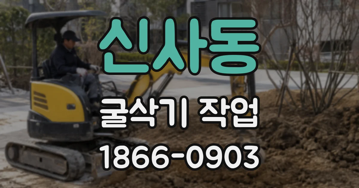 신사동 굴삭기 작업